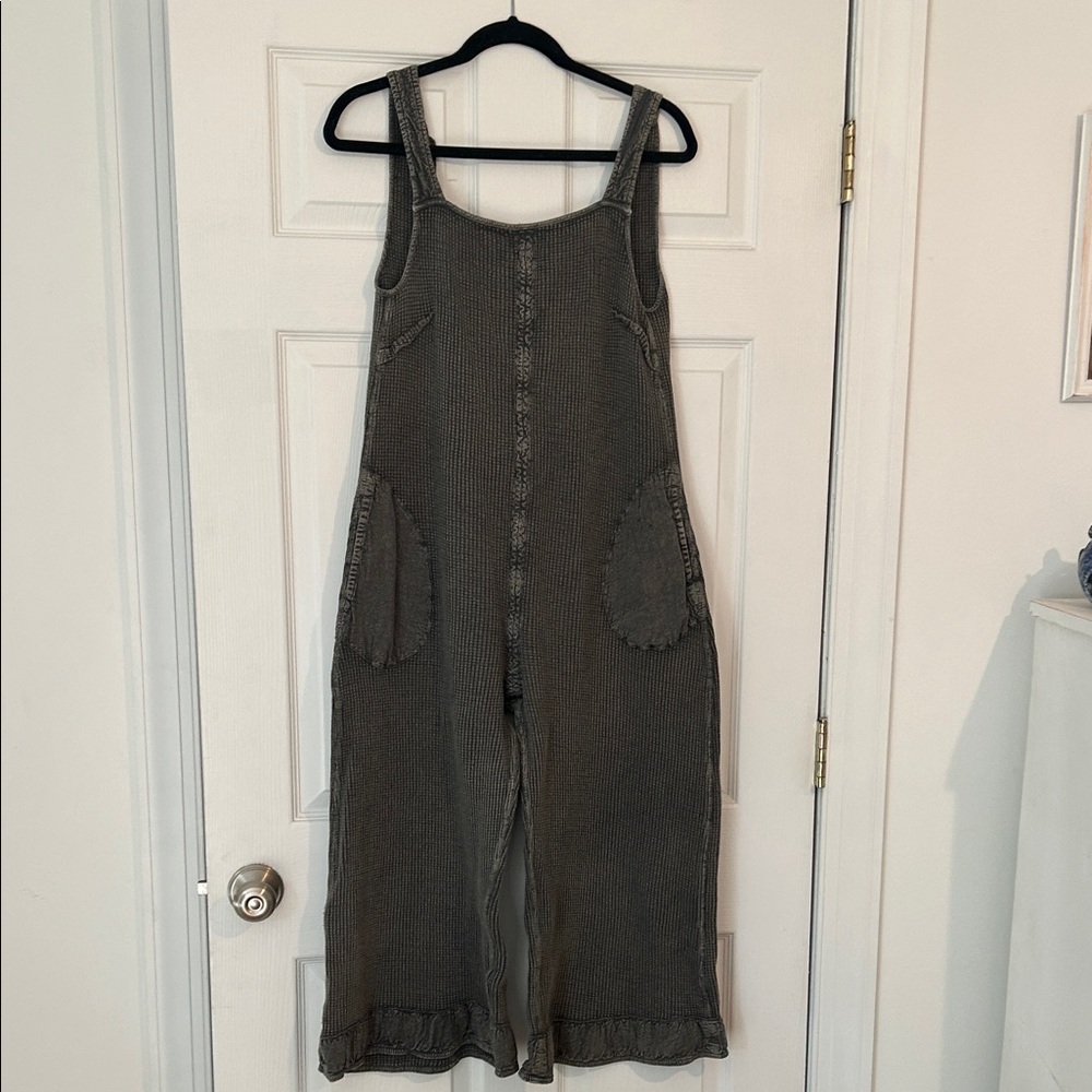 Free People waffle fabric romper. 100% cotton. 48” length. Hardly worn.